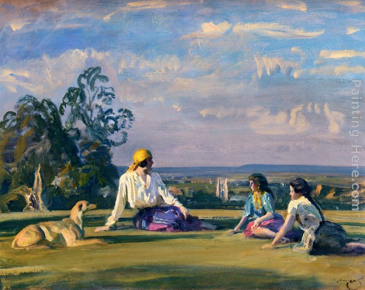 Gypsies On The Downs painting - Sir Alfred James Munnings Gypsies On The Downs art painting